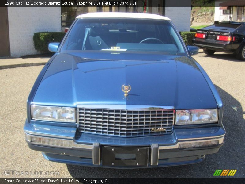 Sapphire Blue Metallic / Dark Blue 1990 Cadillac Eldorado Biarritz Coupe