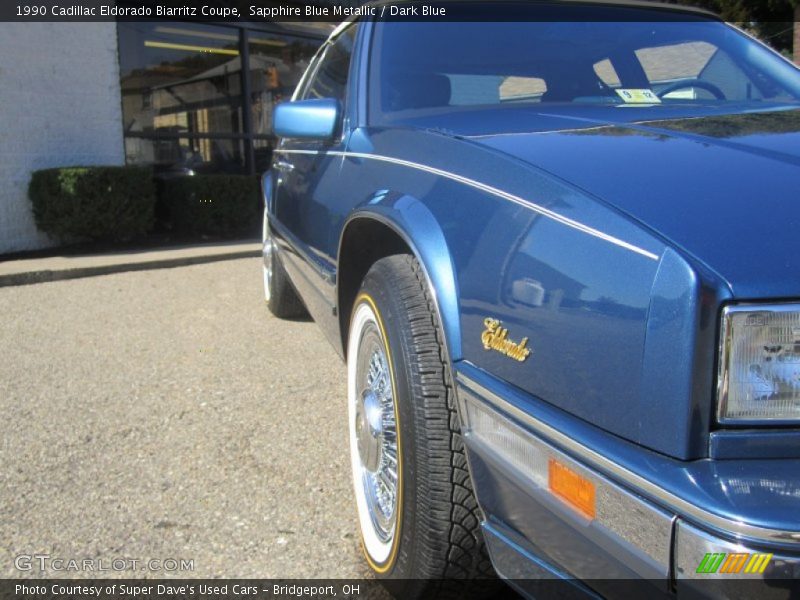 Sapphire Blue Metallic / Dark Blue 1990 Cadillac Eldorado Biarritz Coupe