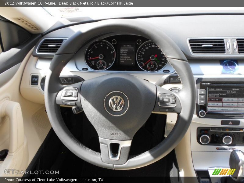 Deep Black Metallic / Black/Cornsilk Beige 2012 Volkswagen CC R-Line