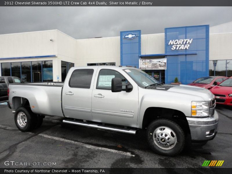 Silver Ice Metallic / Ebony 2012 Chevrolet Silverado 3500HD LTZ Crew Cab 4x4 Dually