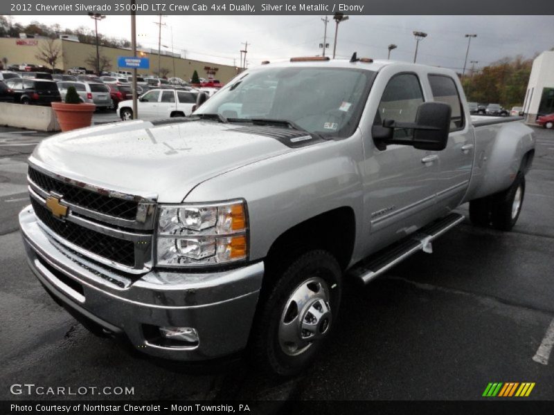 Silver Ice Metallic / Ebony 2012 Chevrolet Silverado 3500HD LTZ Crew Cab 4x4 Dually