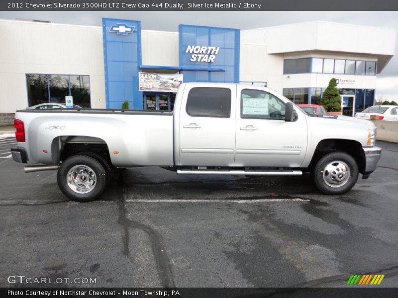 Silver Ice Metallic / Ebony 2012 Chevrolet Silverado 3500HD LTZ Crew Cab 4x4 Dually