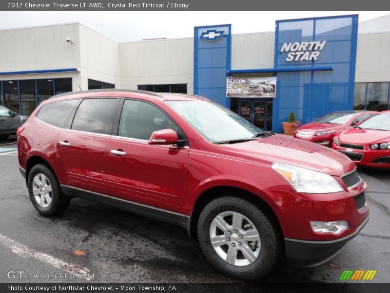Crystal Red Tintcoat / Ebony 2012 Chevrolet Traverse LT AWD