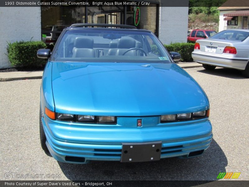Bright Aqua Blue Metallic / Gray 1993 Oldsmobile Cutlass Supreme Convertible