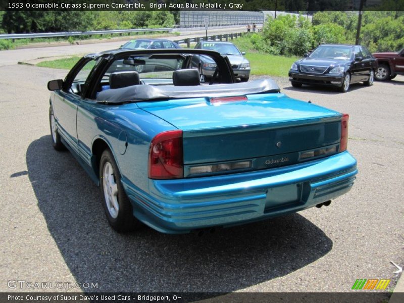 Bright Aqua Blue Metallic / Gray 1993 Oldsmobile Cutlass Supreme Convertible