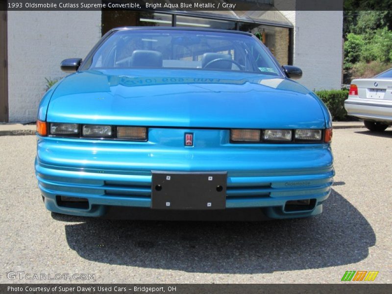 Bright Aqua Blue Metallic / Gray 1993 Oldsmobile Cutlass Supreme Convertible