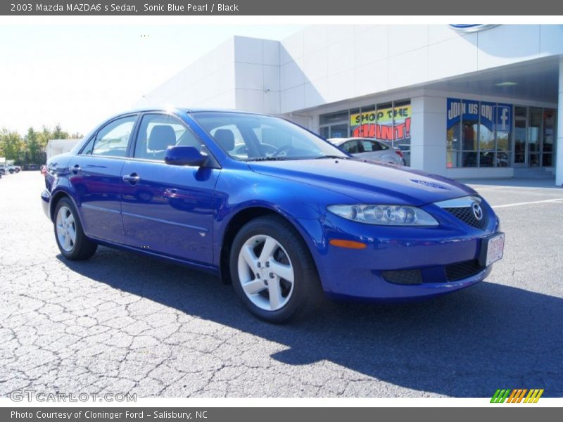 Sonic Blue Pearl / Black 2003 Mazda MAZDA6 s Sedan