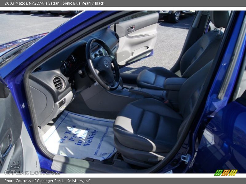 Sonic Blue Pearl / Black 2003 Mazda MAZDA6 s Sedan