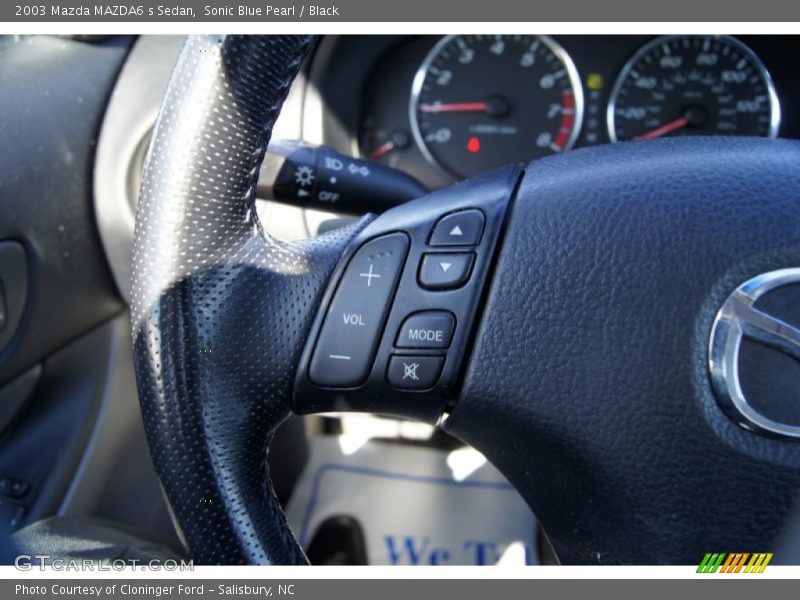 Sonic Blue Pearl / Black 2003 Mazda MAZDA6 s Sedan