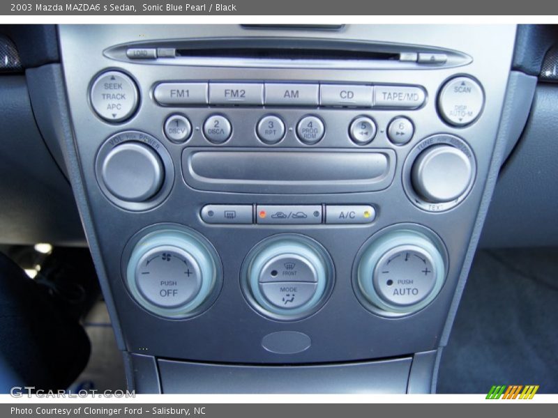 Sonic Blue Pearl / Black 2003 Mazda MAZDA6 s Sedan