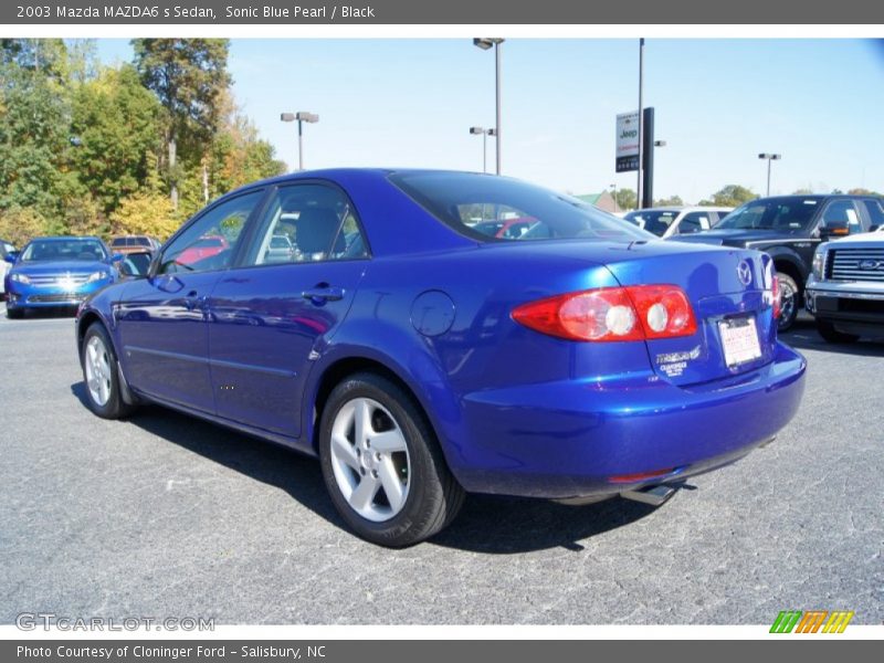 Sonic Blue Pearl / Black 2003 Mazda MAZDA6 s Sedan