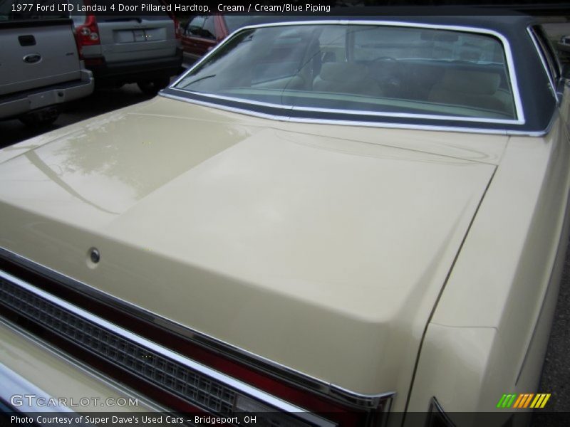 Cream / Cream/Blue Piping 1977 Ford LTD Landau 4 Door Pillared Hardtop