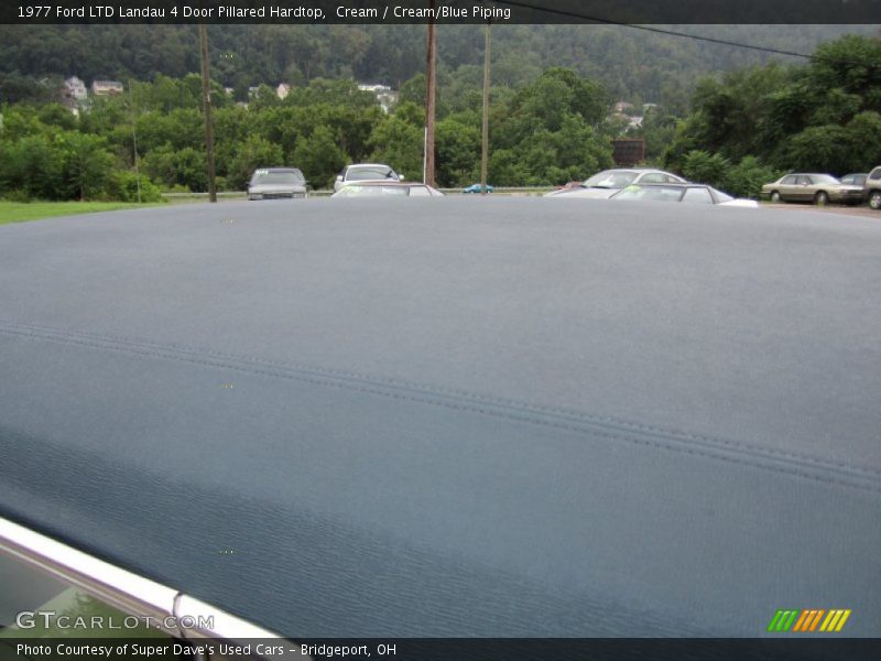 Cream / Cream/Blue Piping 1977 Ford LTD Landau 4 Door Pillared Hardtop