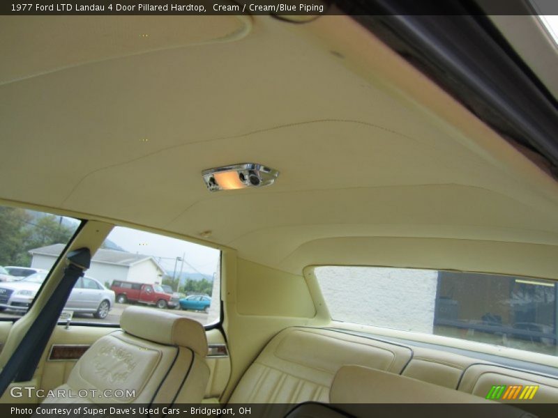 Cream / Cream/Blue Piping 1977 Ford LTD Landau 4 Door Pillared Hardtop