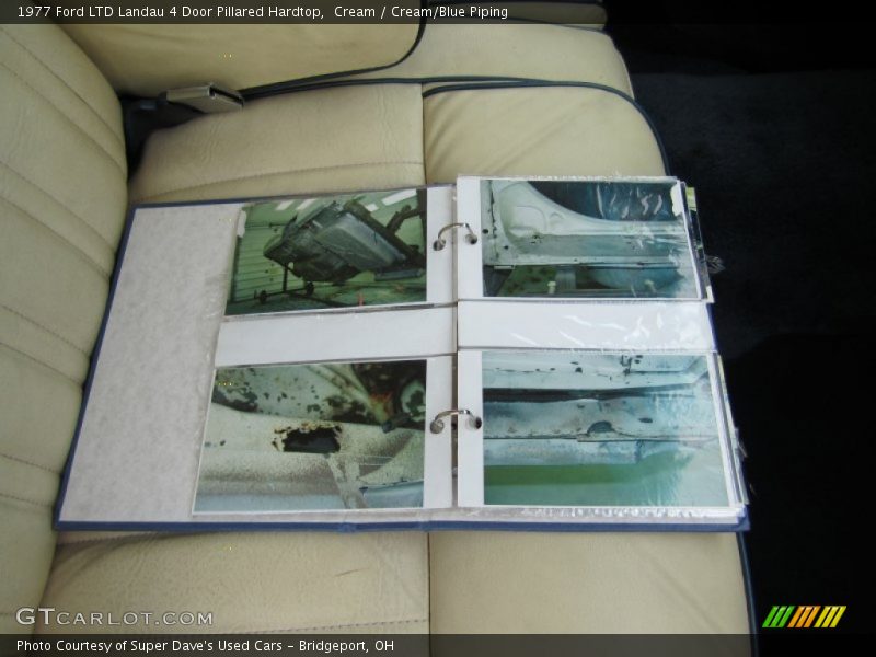 Cream / Cream/Blue Piping 1977 Ford LTD Landau 4 Door Pillared Hardtop