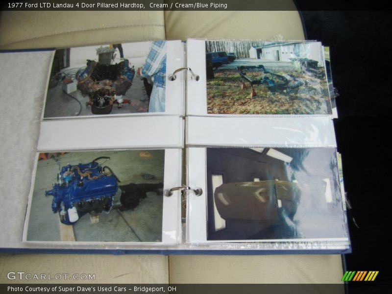 Cream / Cream/Blue Piping 1977 Ford LTD Landau 4 Door Pillared Hardtop