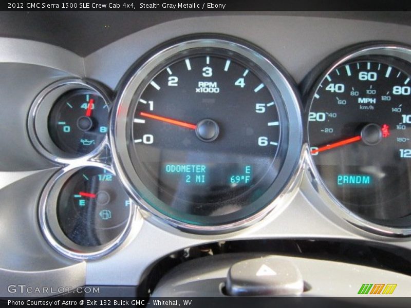 Stealth Gray Metallic / Ebony 2012 GMC Sierra 1500 SLE Crew Cab 4x4