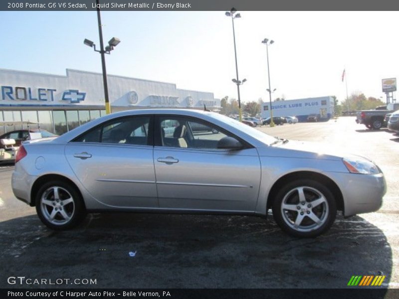 Liquid Silver Metallic / Ebony Black 2008 Pontiac G6 V6 Sedan