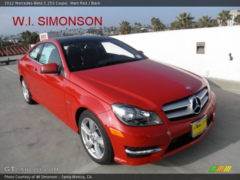 Mars Red / Black 2012 Mercedes-Benz C 250 Coupe