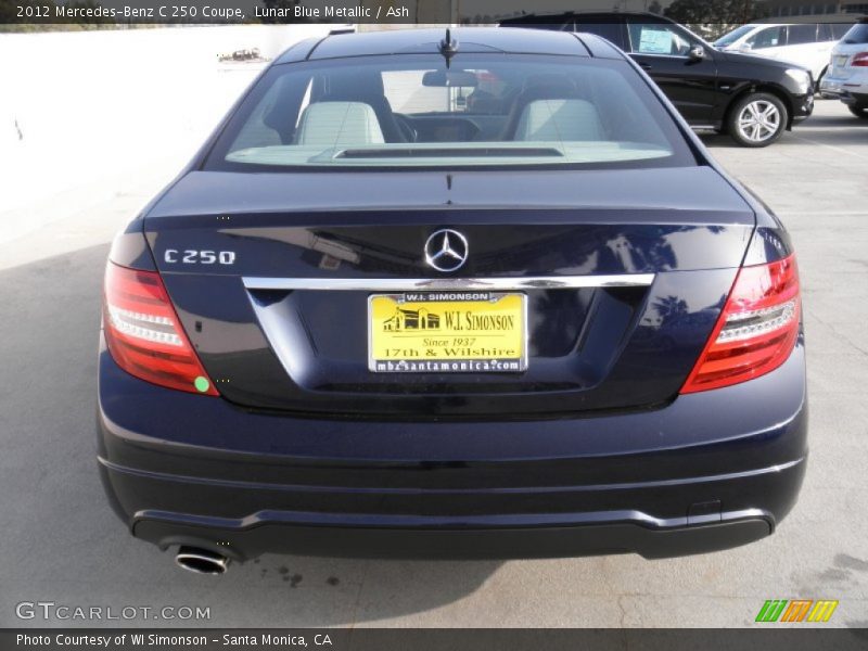 Lunar Blue Metallic / Ash 2012 Mercedes-Benz C 250 Coupe