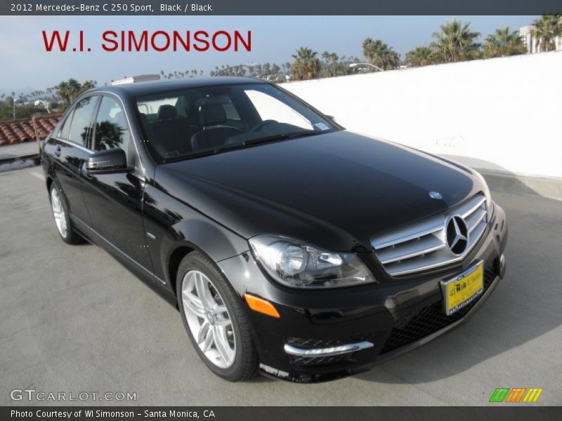 Black / Black 2012 Mercedes-Benz C 250 Sport