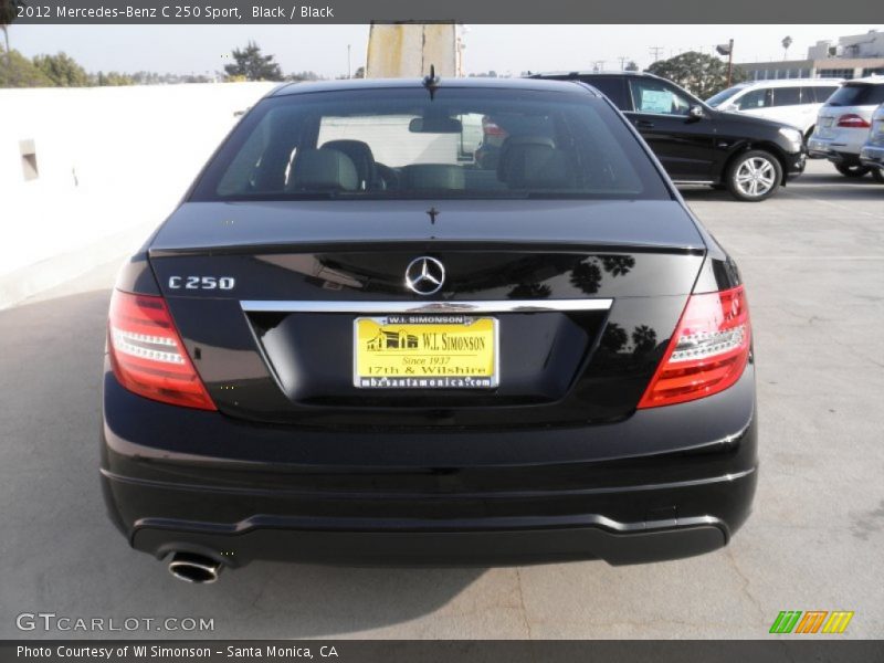 Black / Black 2012 Mercedes-Benz C 250 Sport