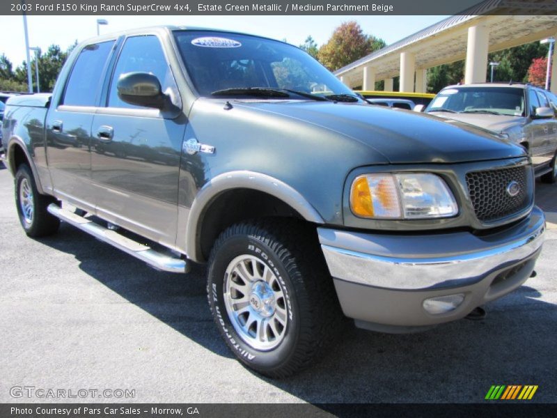 Estate Green Metallic / Medium Parchment Beige 2003 Ford F150 King Ranch SuperCrew 4x4