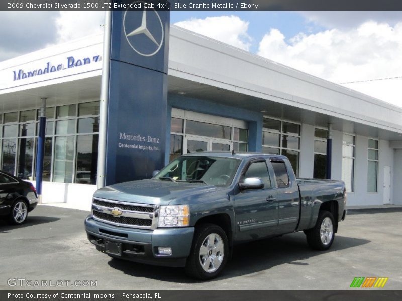 Blue Granite Metallic / Ebony 2009 Chevrolet Silverado 1500 LTZ Extended Cab 4x4