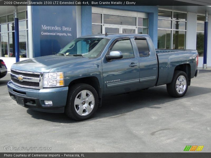 Blue Granite Metallic / Ebony 2009 Chevrolet Silverado 1500 LTZ Extended Cab 4x4