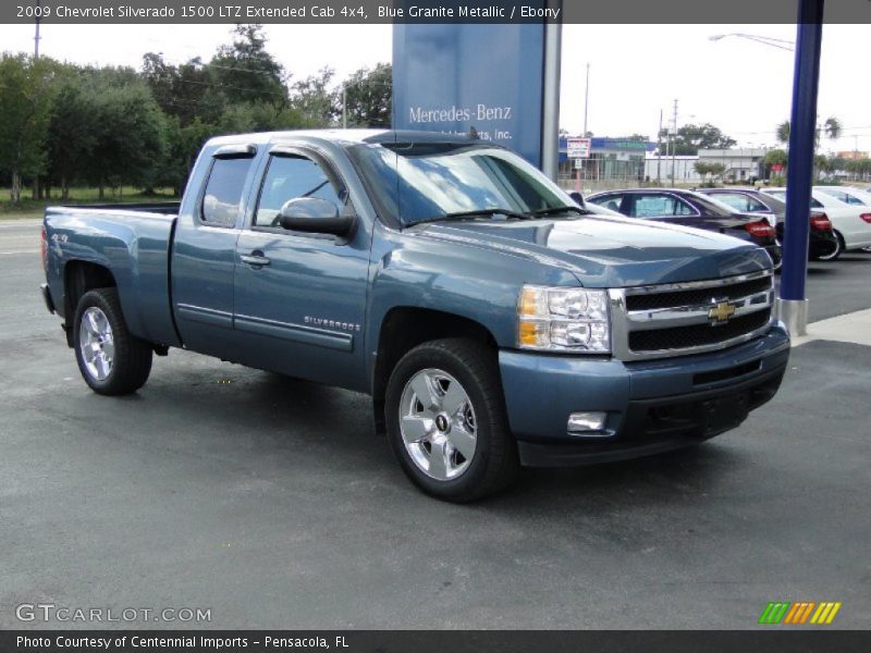 Blue Granite Metallic / Ebony 2009 Chevrolet Silverado 1500 LTZ Extended Cab 4x4