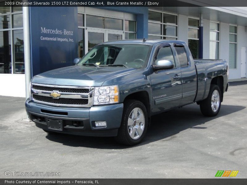 Blue Granite Metallic / Ebony 2009 Chevrolet Silverado 1500 LTZ Extended Cab 4x4