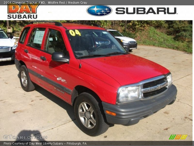 Wildfire Red / Medium Gray 2004 Chevrolet Tracker 4WD