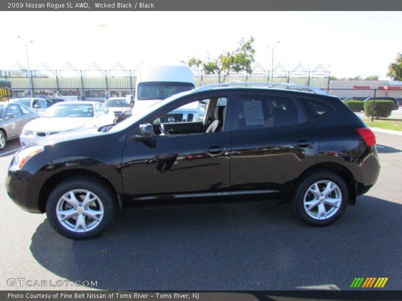 Wicked Black / Black 2009 Nissan Rogue SL AWD