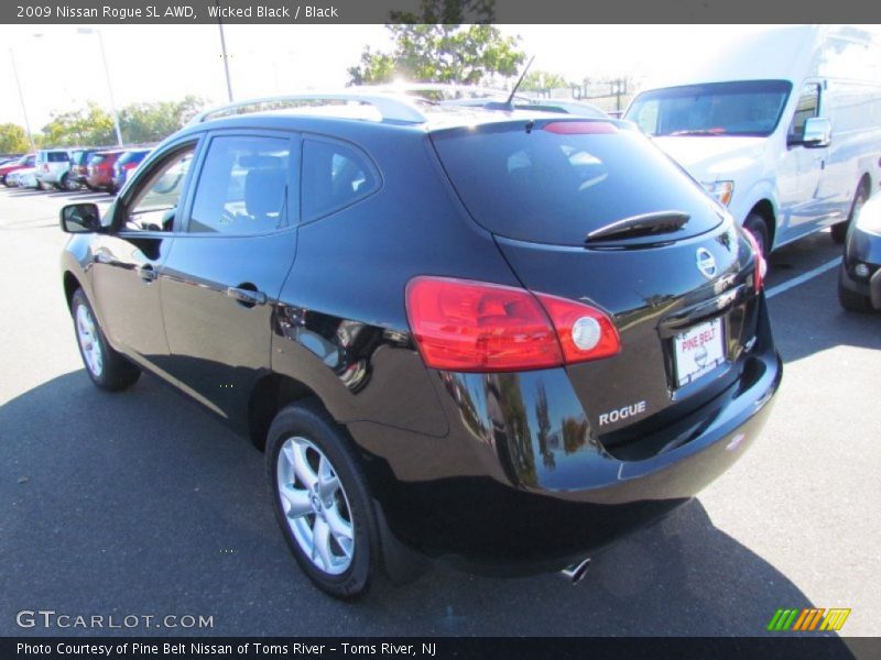 Wicked Black / Black 2009 Nissan Rogue SL AWD