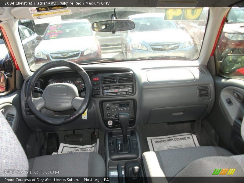 Wildfire Red / Medium Gray 2004 Chevrolet Tracker 4WD