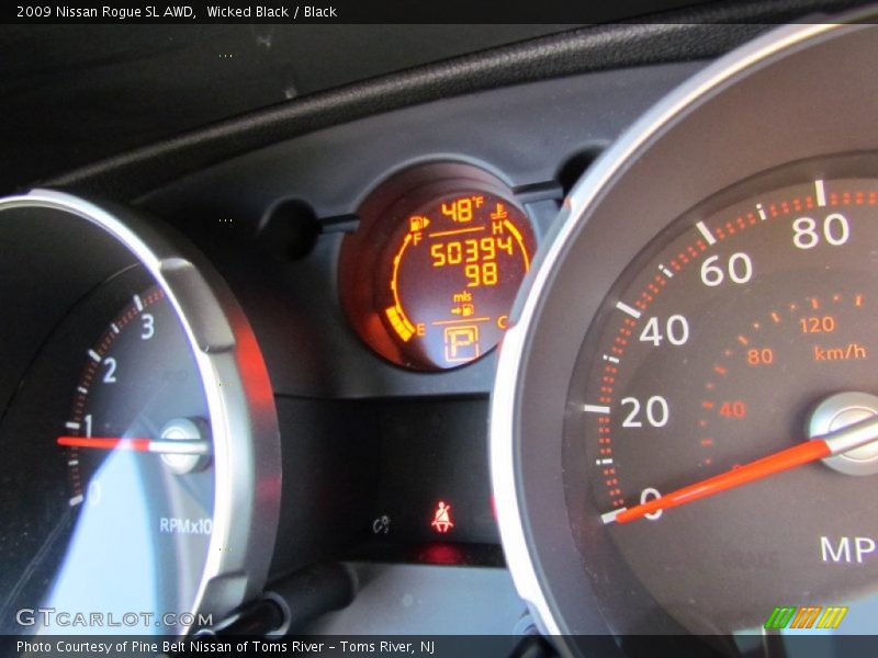 Wicked Black / Black 2009 Nissan Rogue SL AWD