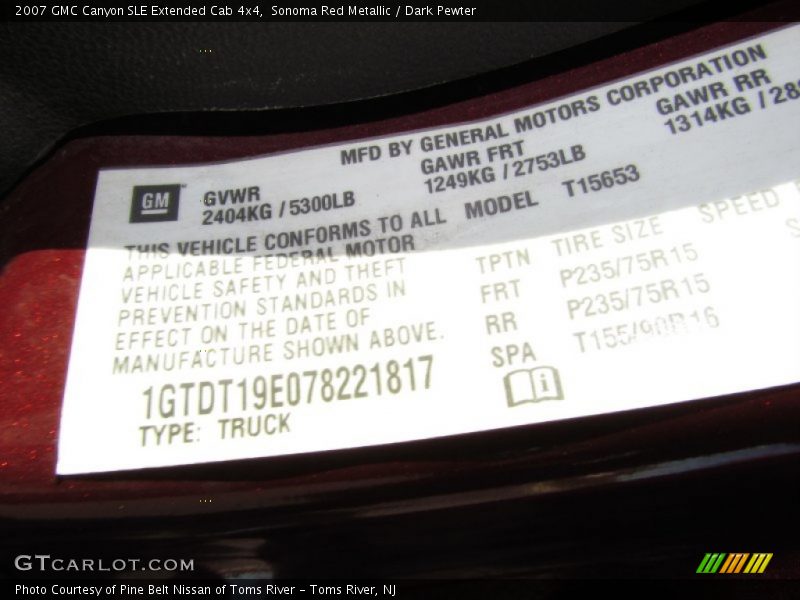 Sonoma Red Metallic / Dark Pewter 2007 GMC Canyon SLE Extended Cab 4x4