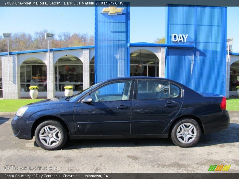 Dark Blue Metallic / Titanium Gray 2007 Chevrolet Malibu LS Sedan