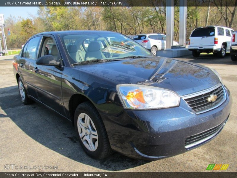 Dark Blue Metallic / Titanium Gray 2007 Chevrolet Malibu LS Sedan