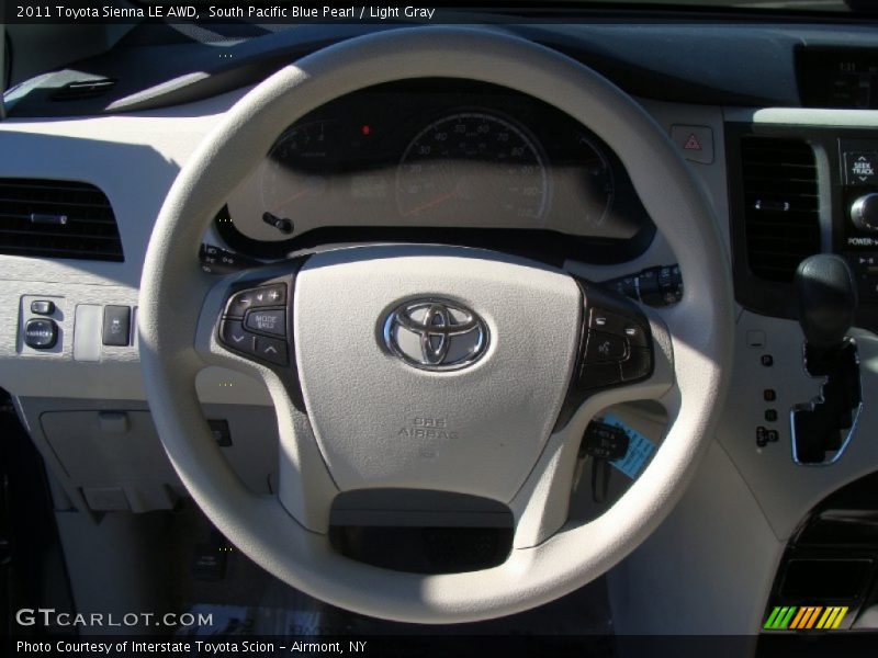 South Pacific Blue Pearl / Light Gray 2011 Toyota Sienna LE AWD