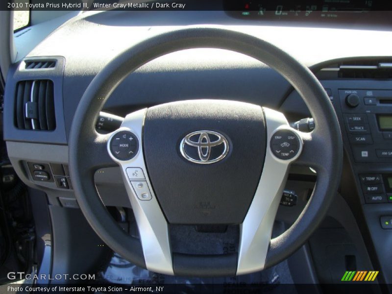 Winter Gray Metallic / Dark Gray 2010 Toyota Prius Hybrid III