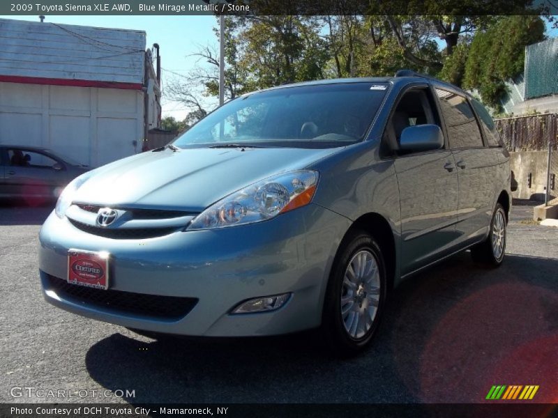 Blue Mirage Metallic / Stone 2009 Toyota Sienna XLE AWD