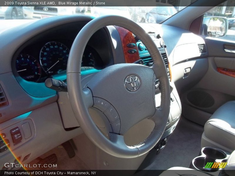 Blue Mirage Metallic / Stone 2009 Toyota Sienna XLE AWD