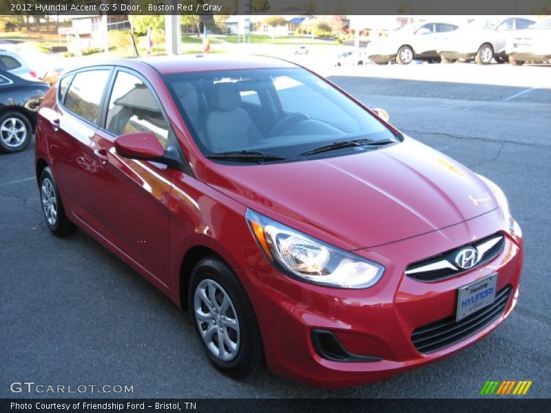 Boston Red / Gray 2012 Hyundai Accent GS 5 Door