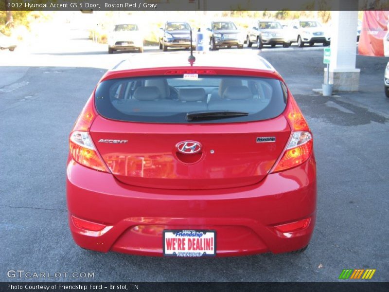 Boston Red / Gray 2012 Hyundai Accent GS 5 Door
