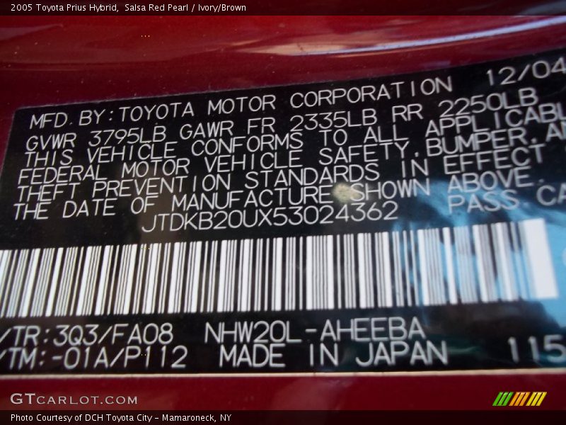 Salsa Red Pearl / Ivory/Brown 2005 Toyota Prius Hybrid