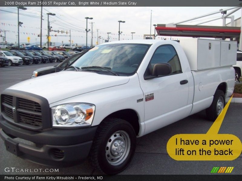 Bright White / Medium Slate Gray 2008 Dodge Ram 2500 ST Regular Cab