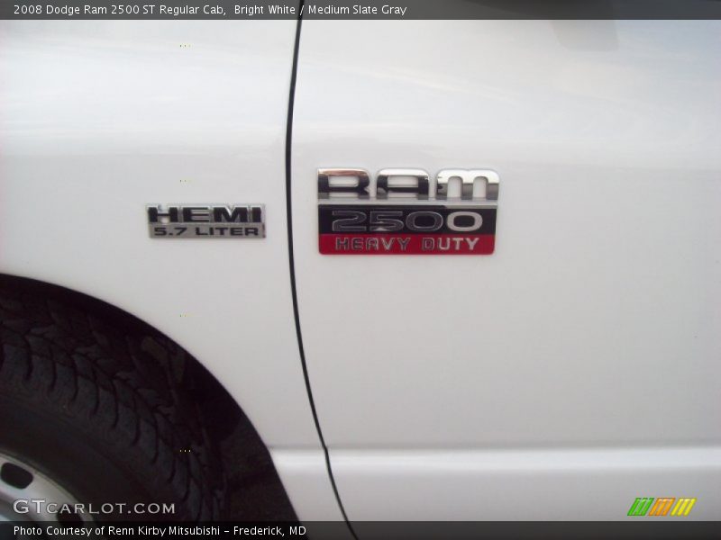 Bright White / Medium Slate Gray 2008 Dodge Ram 2500 ST Regular Cab