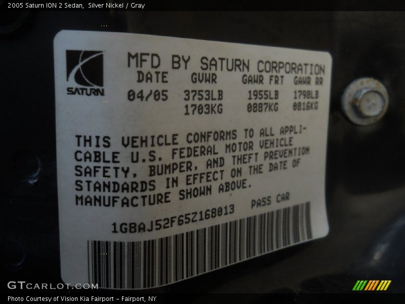 Silver Nickel / Gray 2005 Saturn ION 2 Sedan