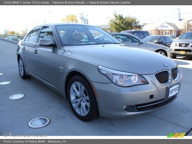 Platinum Bronze Metallic / Natural Brown Dakota Leather 2009 BMW 5 Series 535xi Sedan